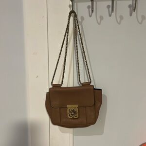 USED Chloe Chain Leather Mini Shoulder Bag Brown